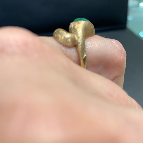 Sold Vintage 14K Gold Emerald Snake Ring - Picture 6 of 6